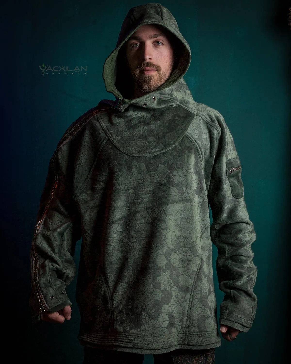 Hoodie Men / Oversized Velvet Polar - Green SHAMANKA