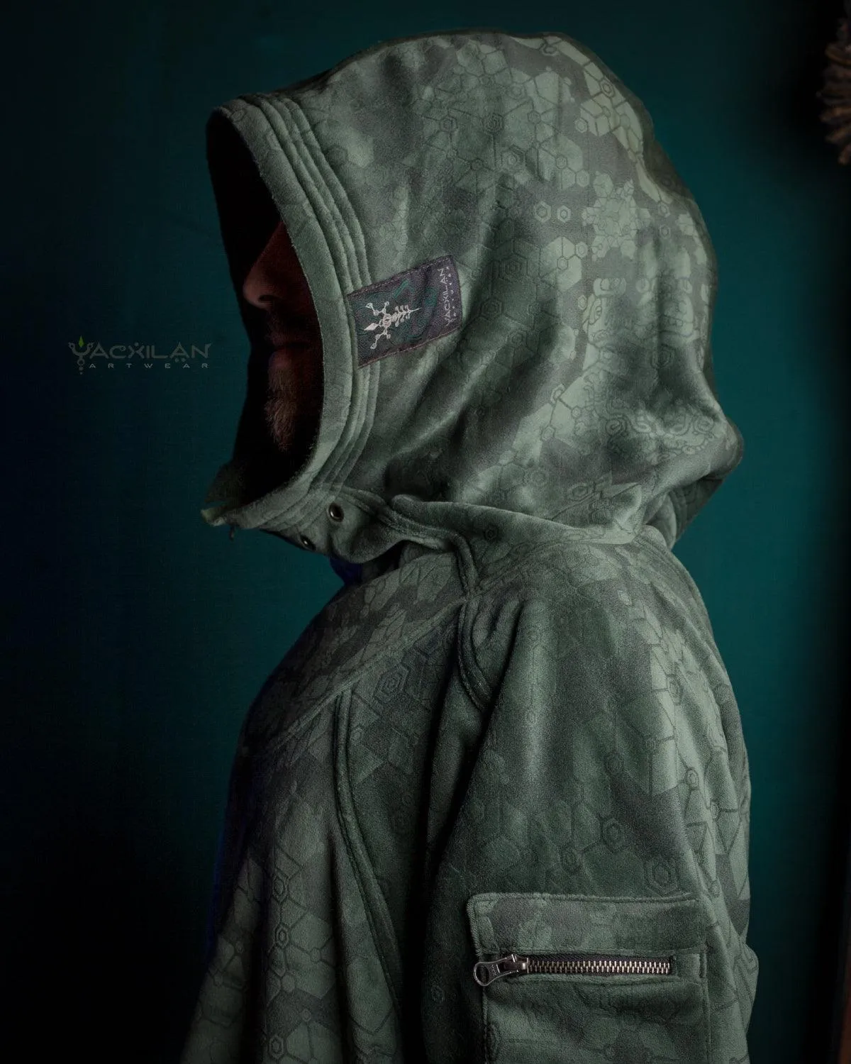 Hoodie Men / Oversized Velvet Polar - Green SHAMANKA