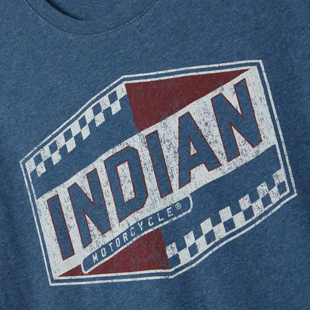 Indian Motorcycle  Mens Racing Graphic T-Shirt Tee Soft Lightweight Comfy Blue