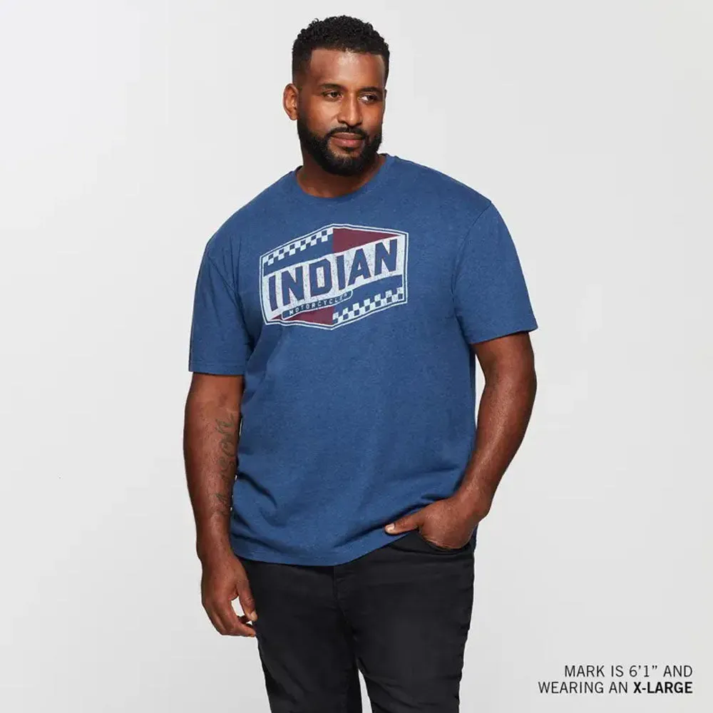 Indian Motorcycle  Mens Racing Graphic T-Shirt Tee Soft Lightweight Comfy Blue