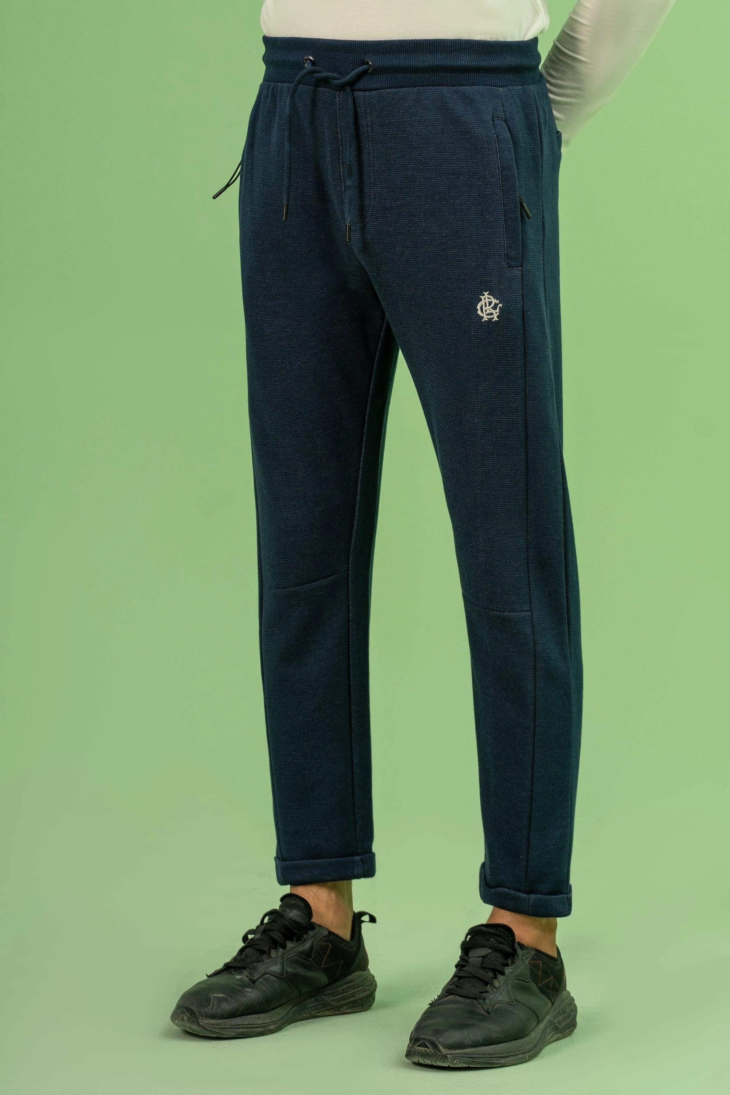 INTERLOCK JOGGER WAIST SLIM TROUSER INDIGO BLUE