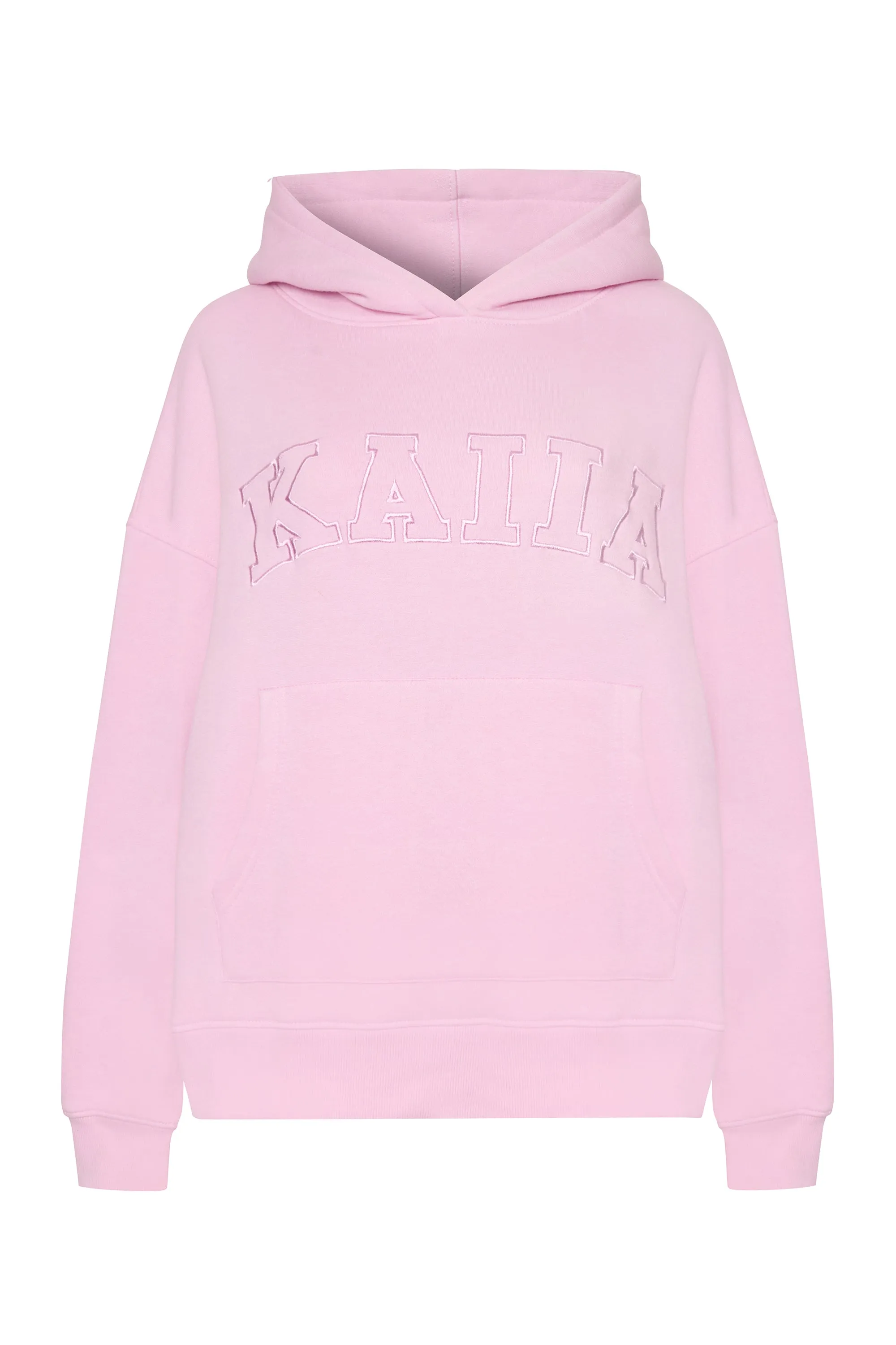 Kaiia Slogan Oversized Hoodie Baby Pink