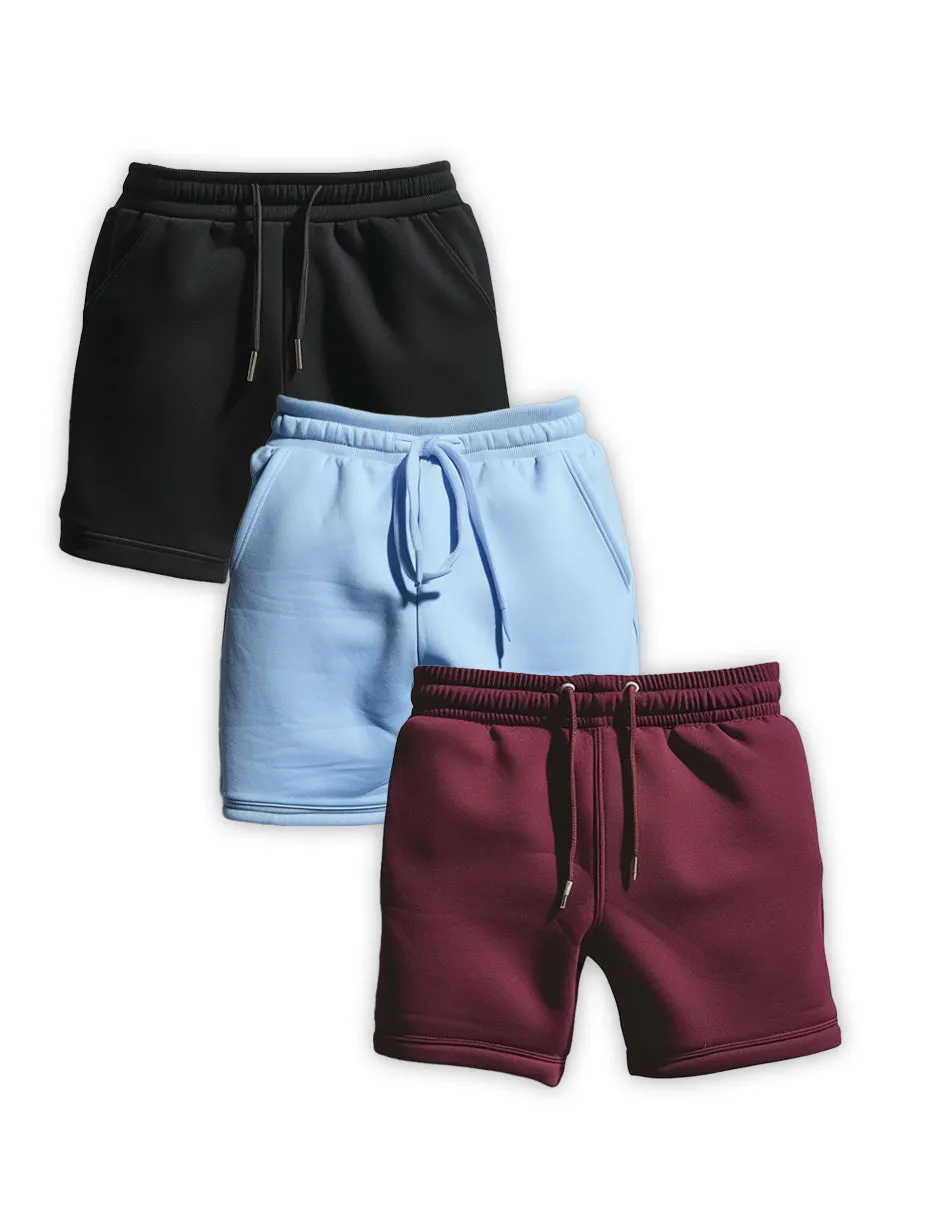 Pack of 3 cotton plus size shorts