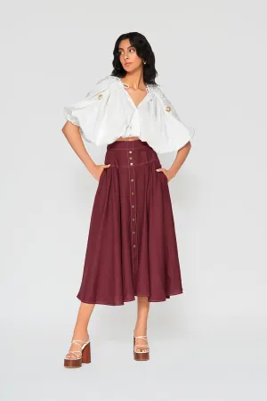 Patricia Linen Midi Skirt