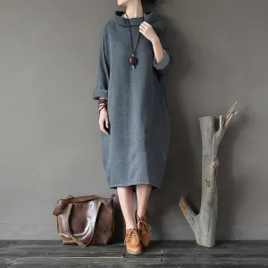 Plus Size Oversized Turtleneck Sweater Dress