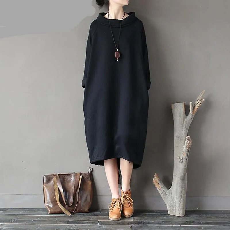 Plus Size Oversized Turtleneck Sweater Dress