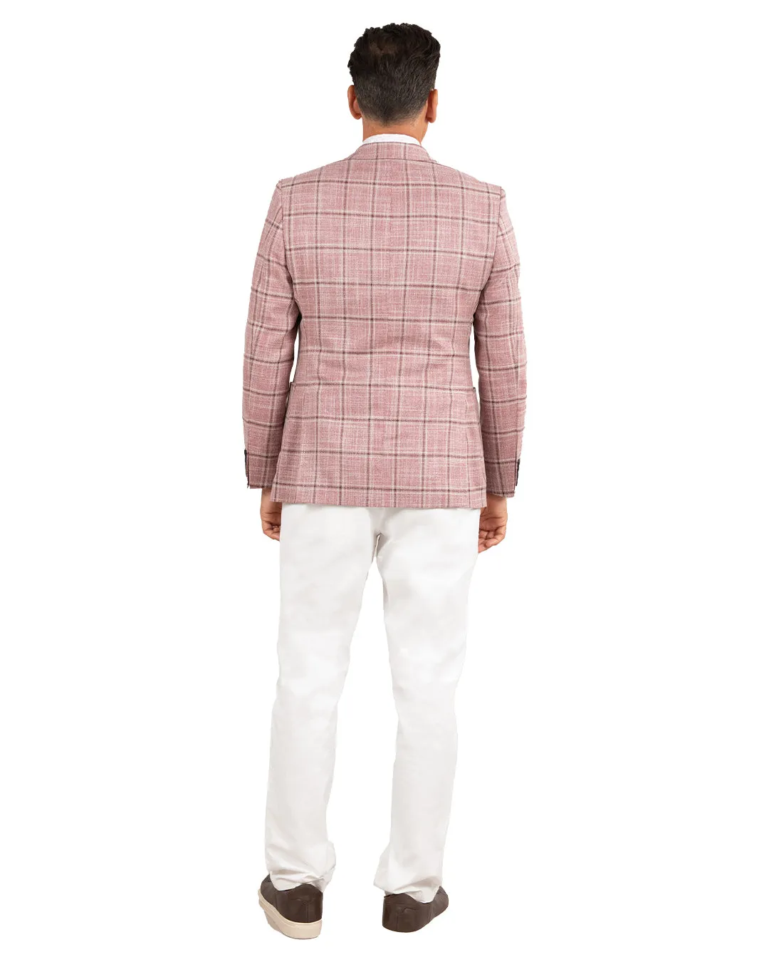 Red Lanificio F.lli Cerruti Wool And Silk Windowpane Check Jacket