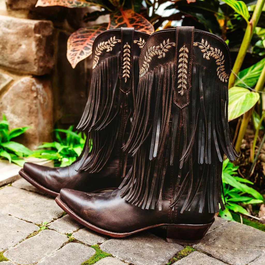 Santa Fe Two Layer Fringe Cowgirl Boots M50035