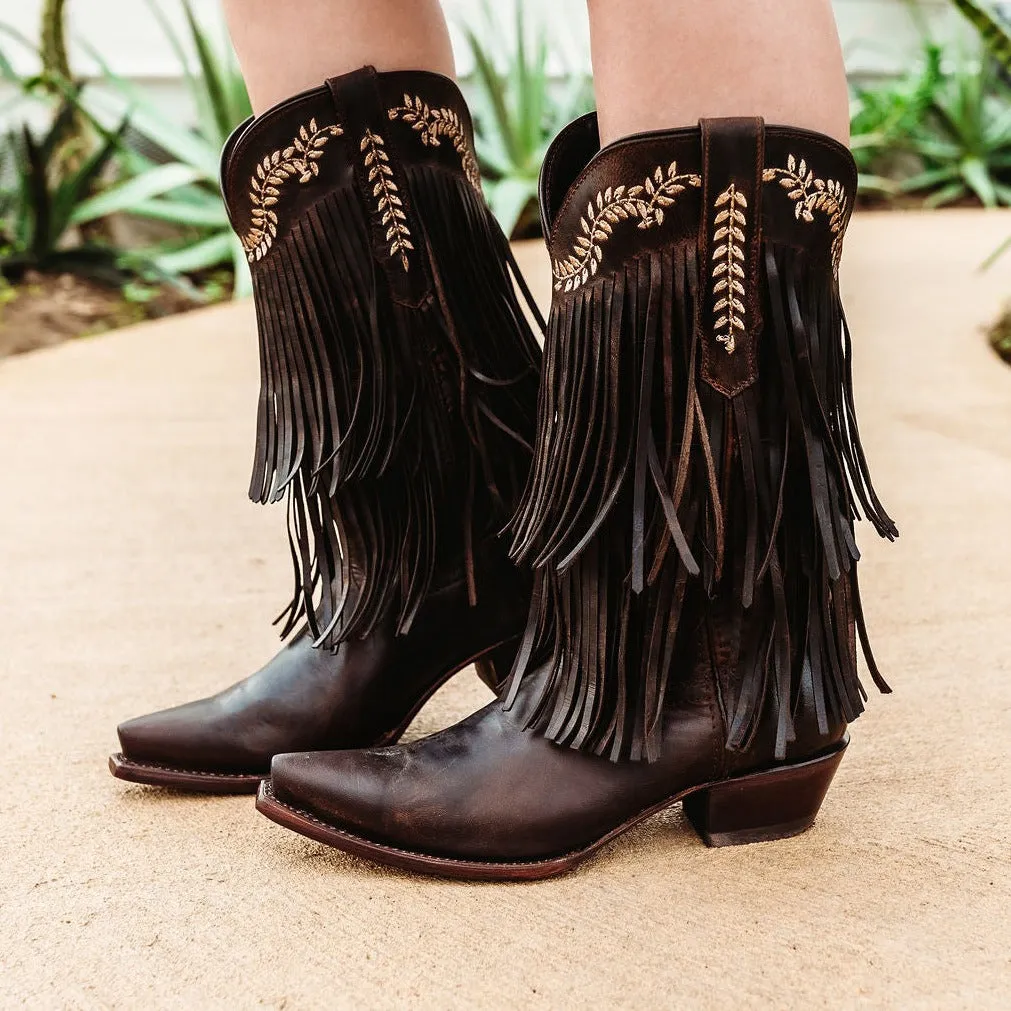 Santa Fe Two Layer Fringe Cowgirl Boots M50035