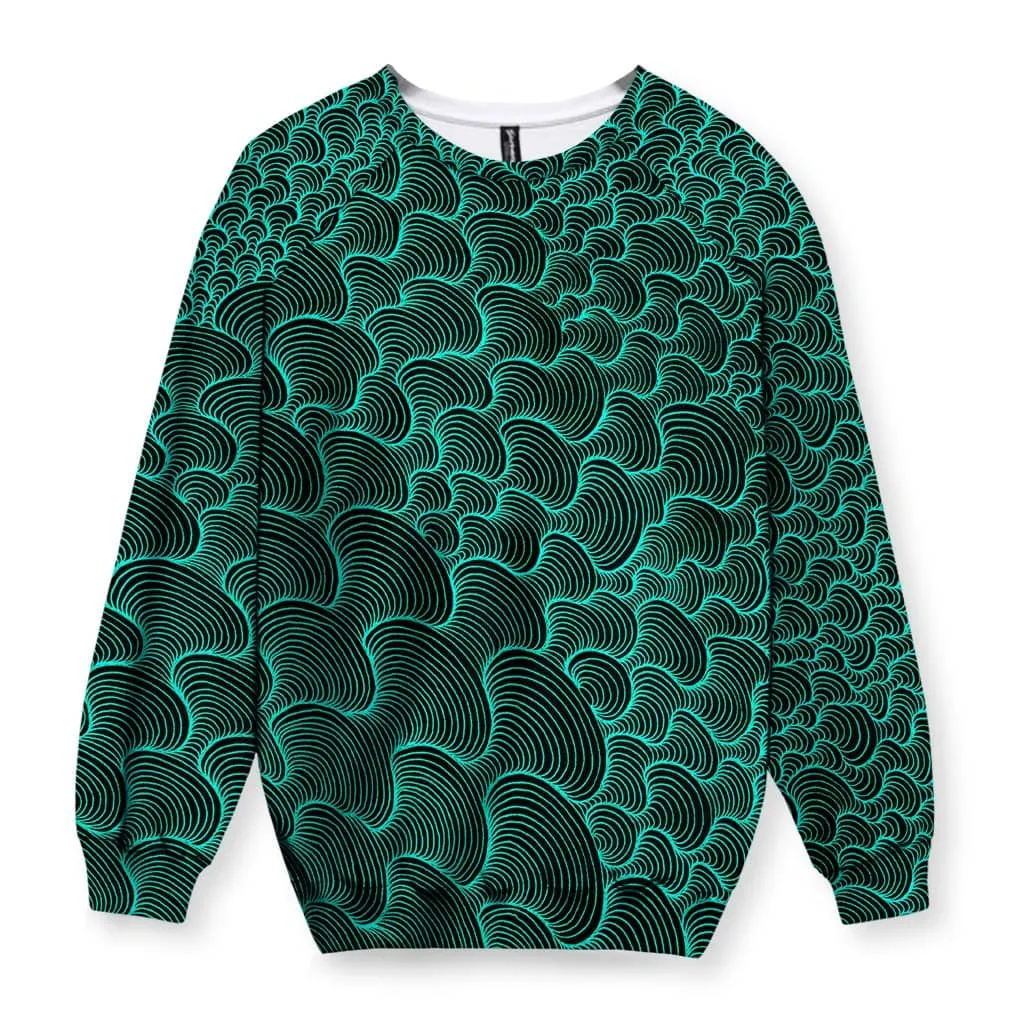 SCRIBBLEWAVE - Green Sweatshirt