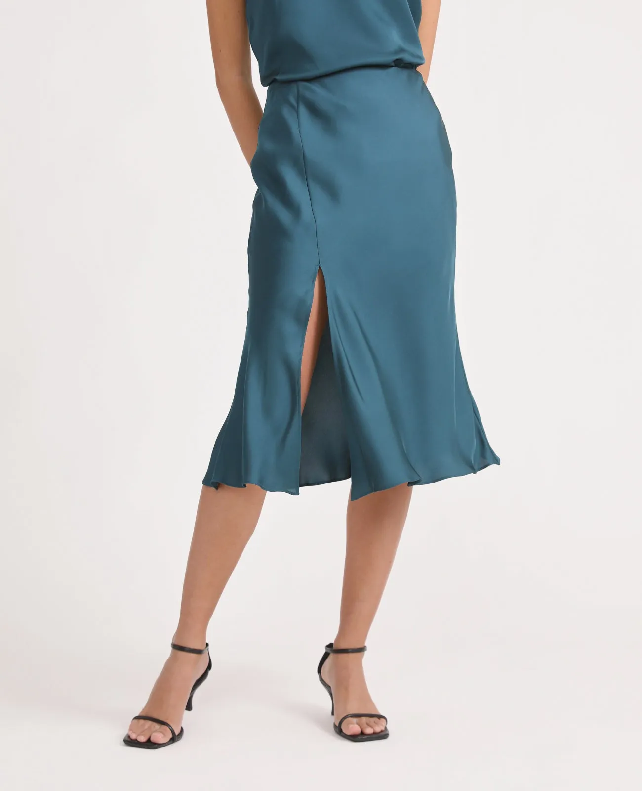 Silk Asymmetric Wrap Skirt