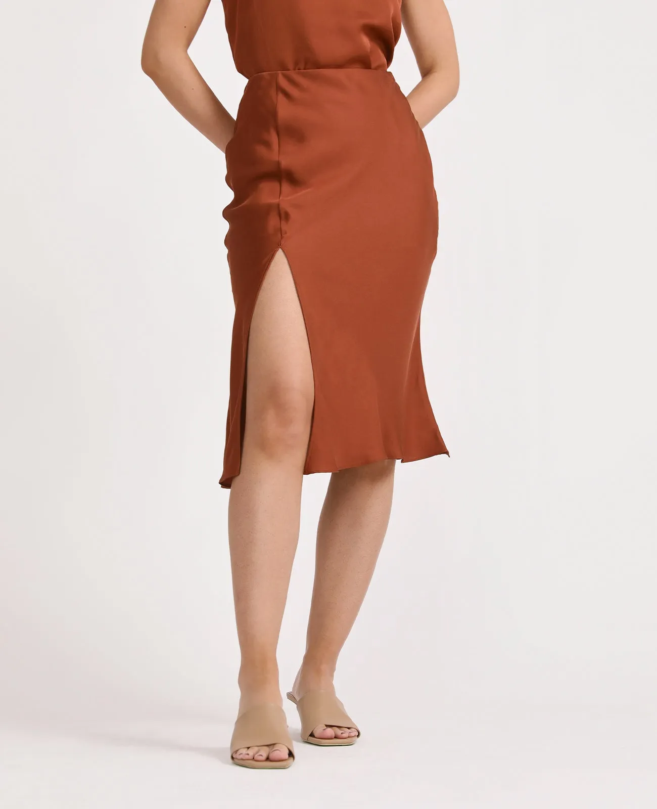 Silk Asymmetric Wrap Skirt