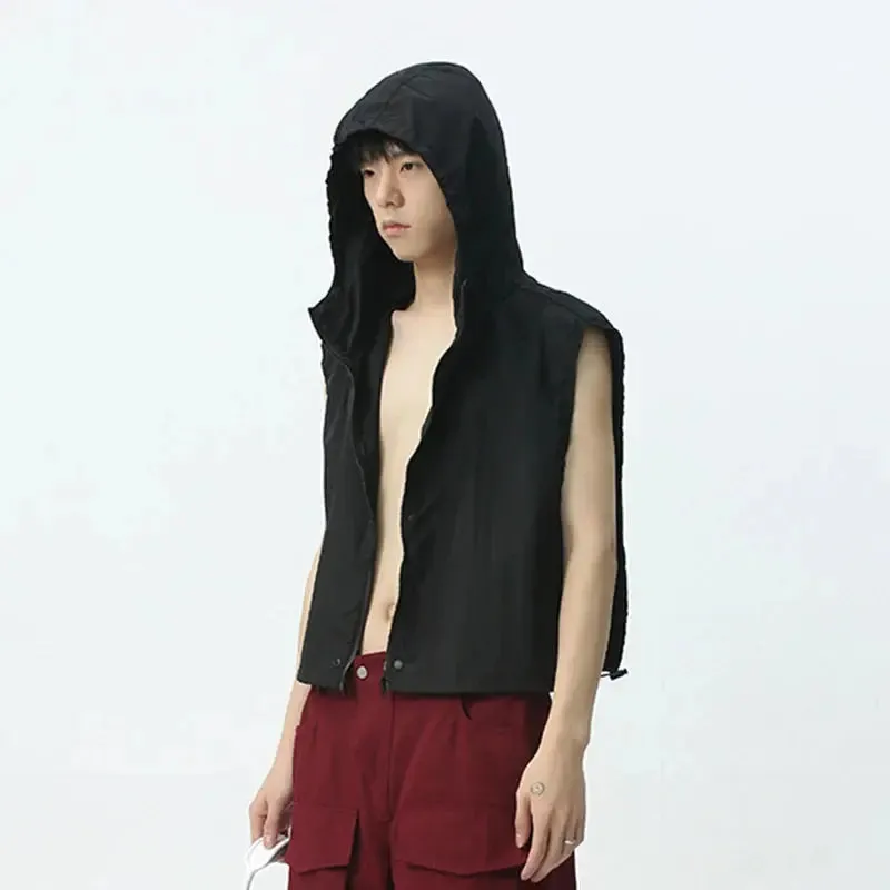 Sleeveless Hooded Zip Jacket