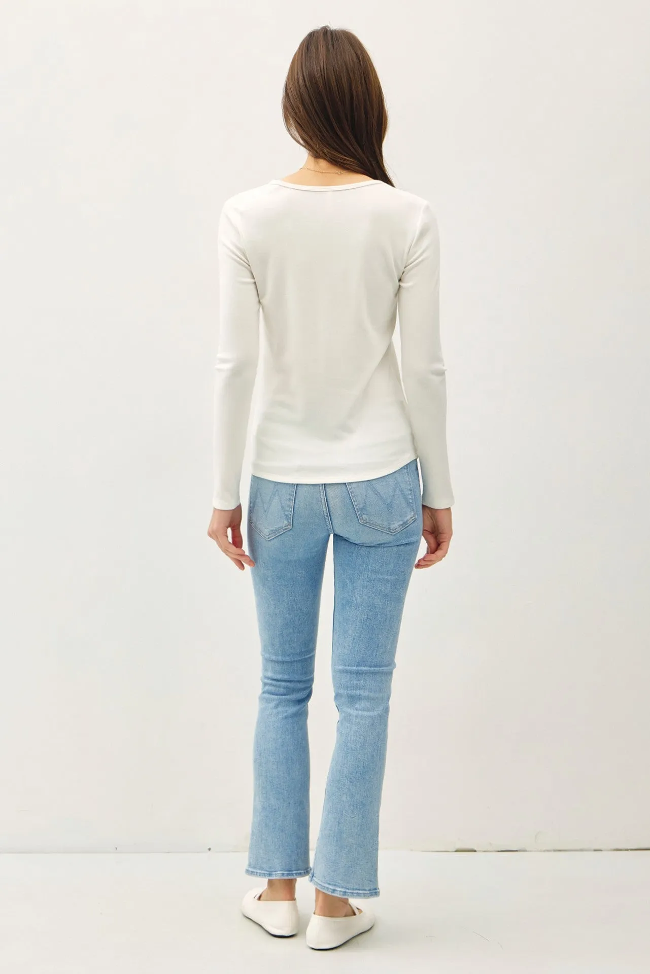 SOFT BASIC LONG SLEEVE KNIT TEE