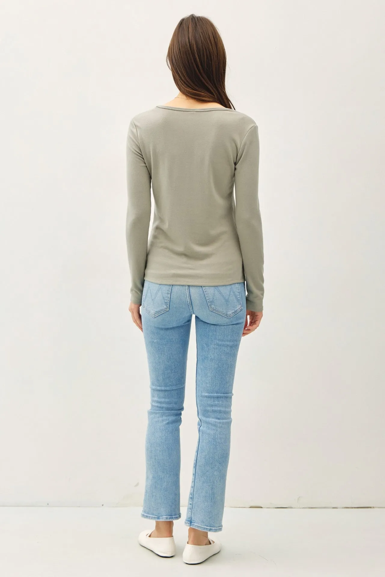 SOFT BASIC LONG SLEEVE KNIT TEE