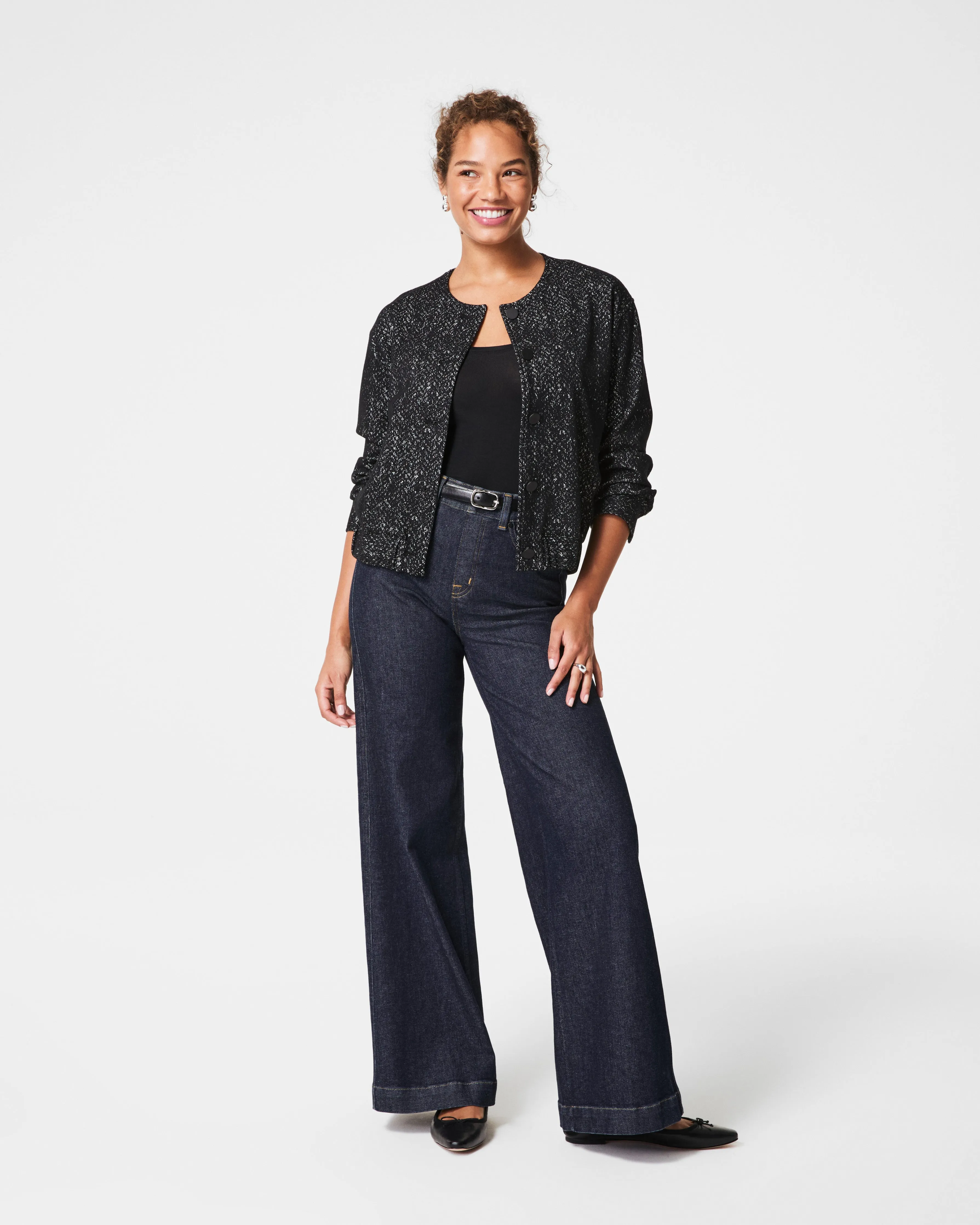 SPANX® Ponte Bomber Jacket, Herringbone