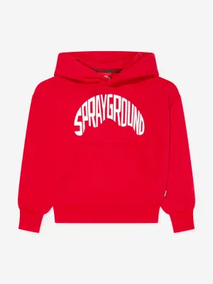 Sprayground Boys Shark Shape Logo Hoodie in Red