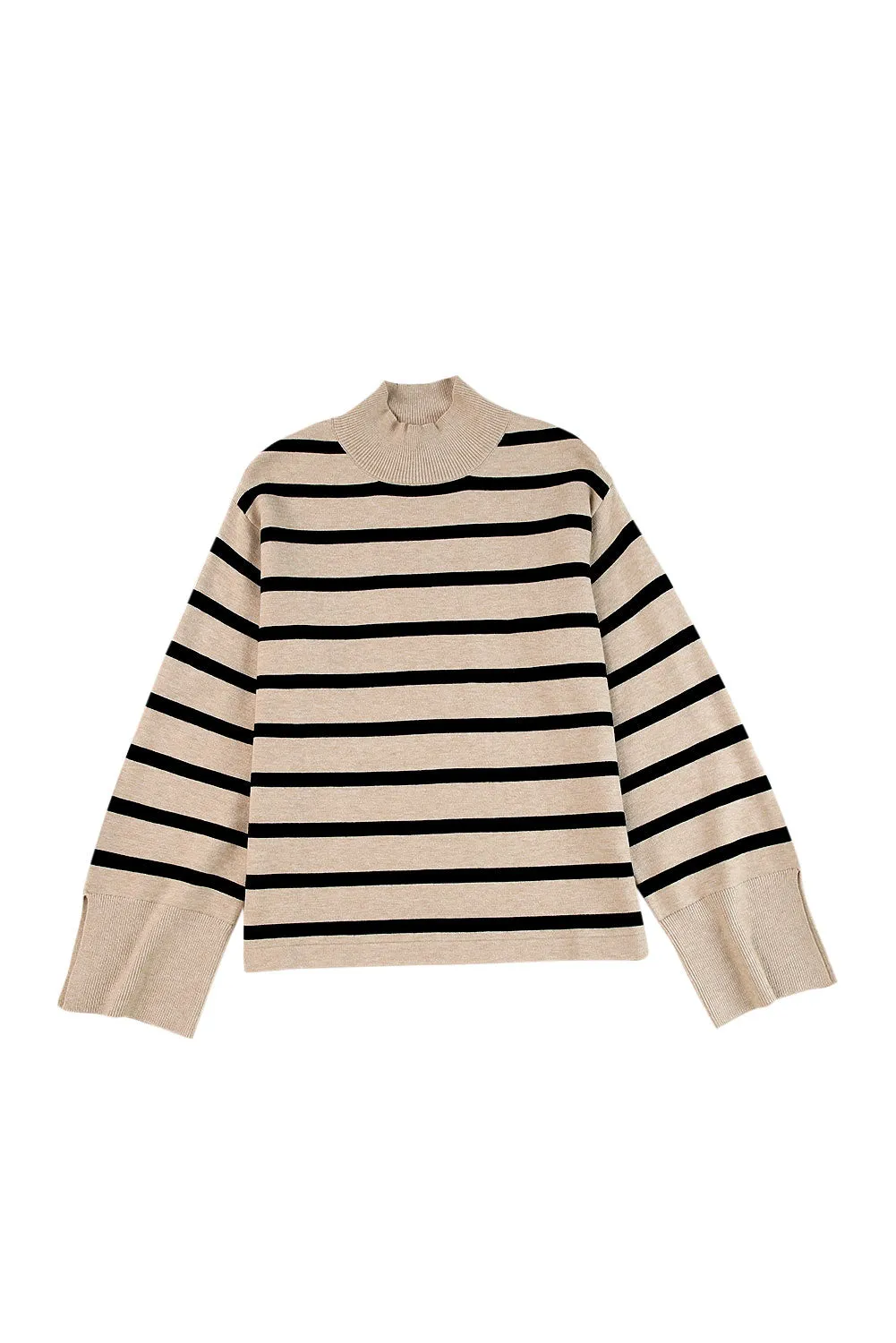 Stripe Slit Bell Sleeve Sweater