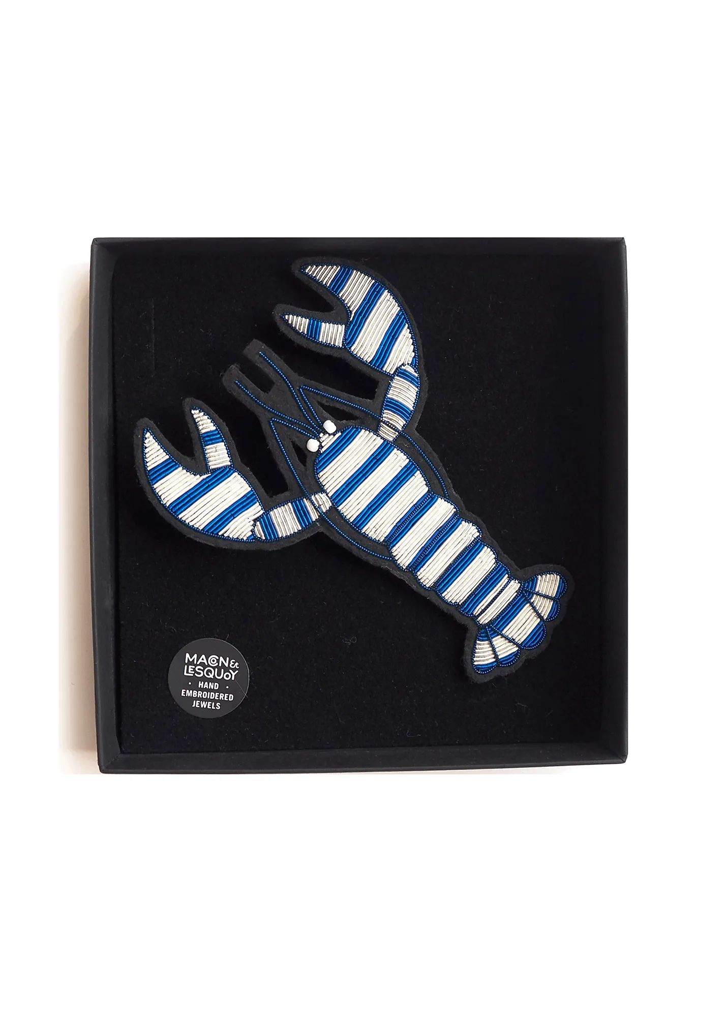 Striped lobster embroidered brooch - SAINT JAMES x Macon & Lesquoy (BLEU/BLANC)