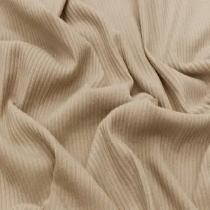 Taupe Beige Famous Make 4x2 Ribbed Stretch Yoga Wear Fabric