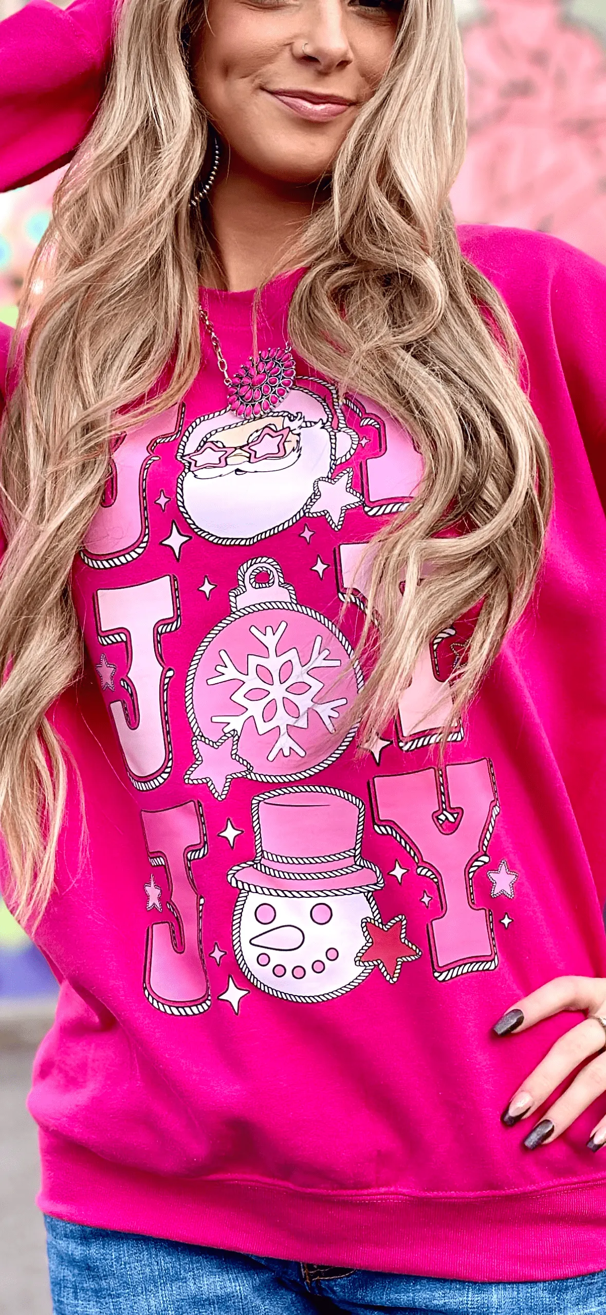 The Pinked Up Joy Christmas Sweatshirt