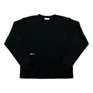 UNTITLED 004 DARTED WAFFLE-KNIT L/S SHIRT-BLACK