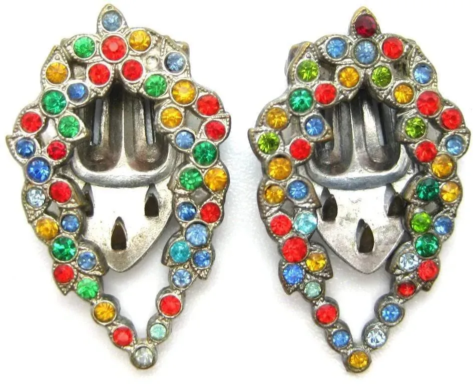 Vintage Art Deco 1930s Bohemian Czech Dress Clips