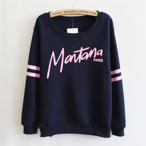 Women Girl Sweatshirt Fleece Hoodies Crewneck Sports Loose Casual Tops shirts