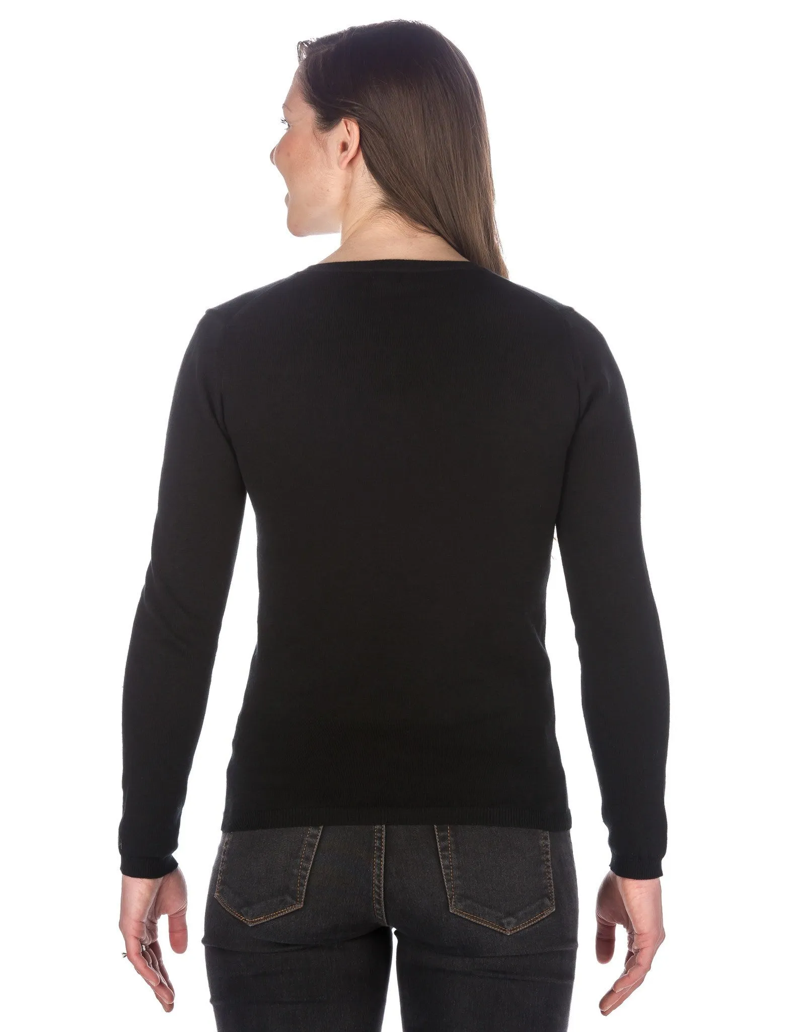 Women's 100% Cotton V-Neck Essential Sweater