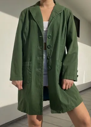 Y2k Green Midi Trench (M-L)