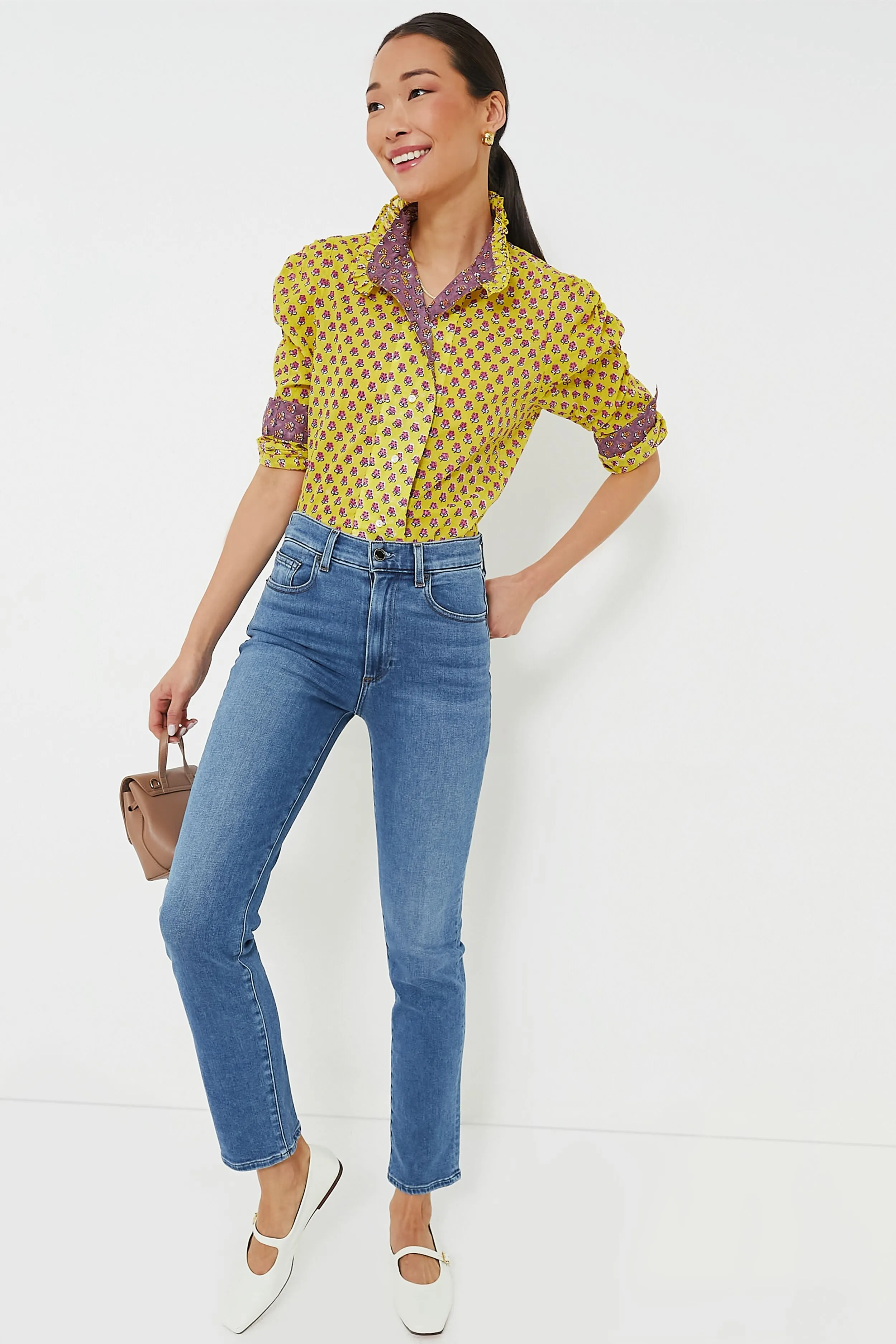 Yellow Magenta Wind Blouse