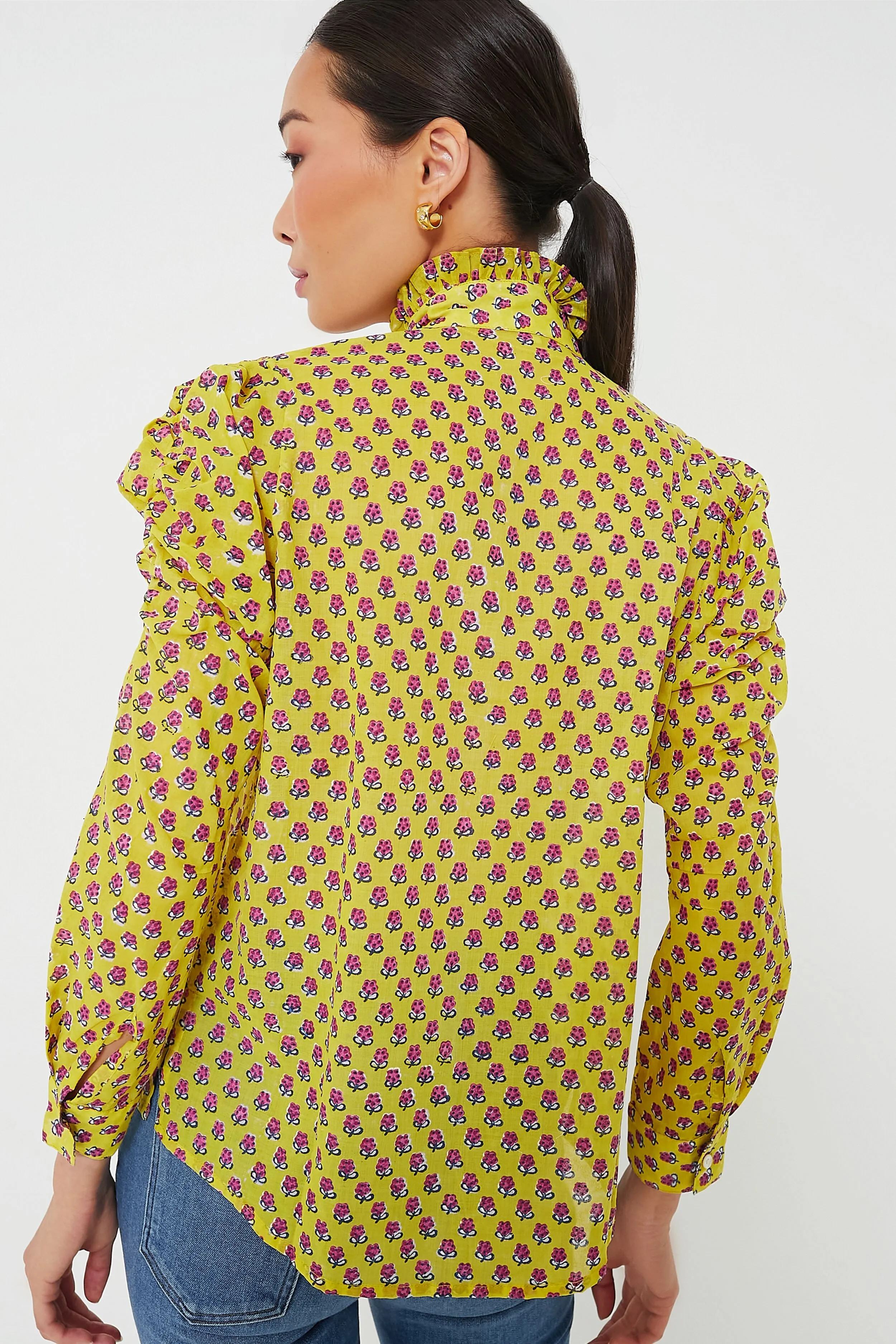 Yellow Magenta Wind Blouse